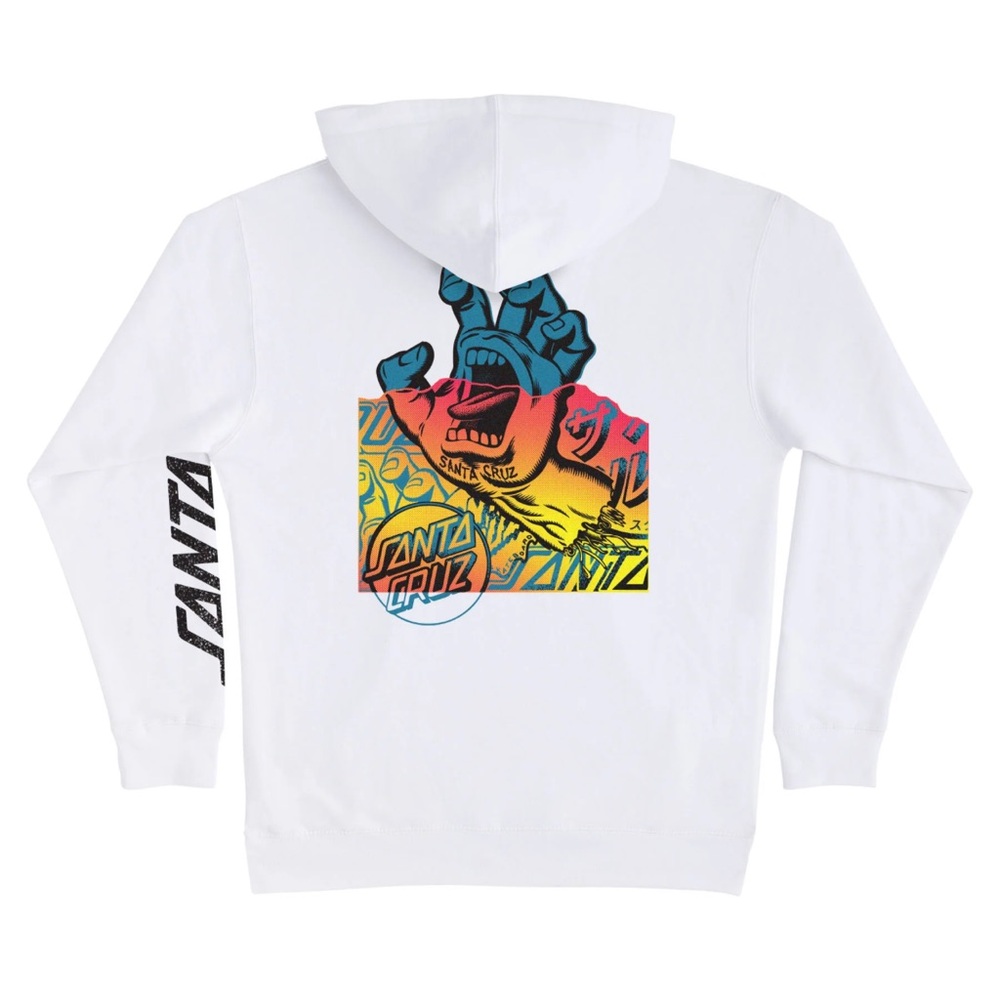 Y2K Santa Cruz Skateboards "Screaming Hand" Japanese text Grunge Hoodie PriceFir